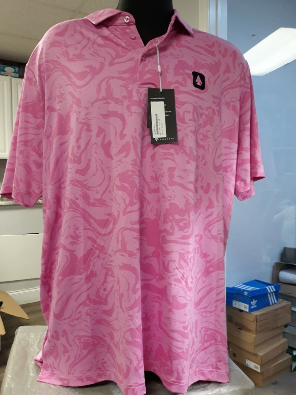 LevelWear  Men's Golf Shirt Pink Size 2XL NEW WITH TAGS!